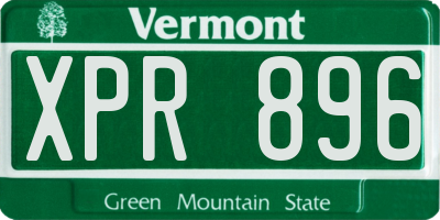 VT license plate XPR896
