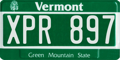 VT license plate XPR897
