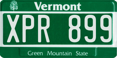 VT license plate XPR899