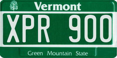 VT license plate XPR900