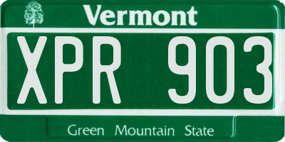 VT license plate XPR903