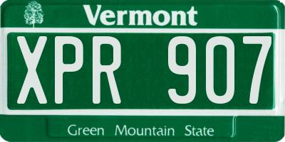 VT license plate XPR907