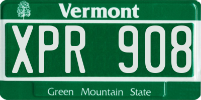 VT license plate XPR908