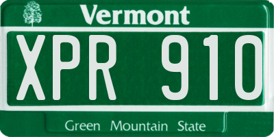 VT license plate XPR910