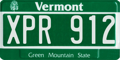 VT license plate XPR912
