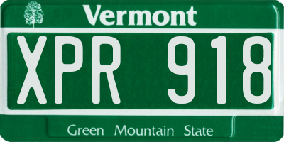 VT license plate XPR918