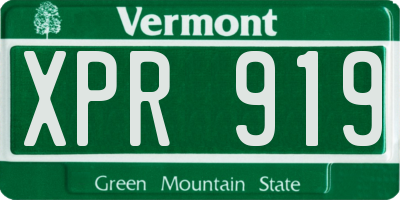 VT license plate XPR919