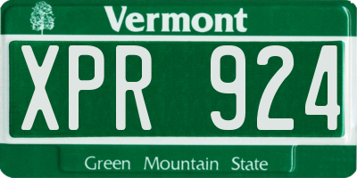VT license plate XPR924