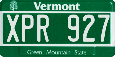 VT license plate XPR927