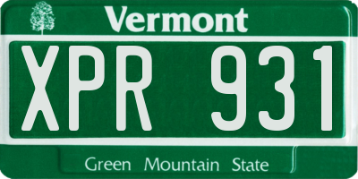 VT license plate XPR931