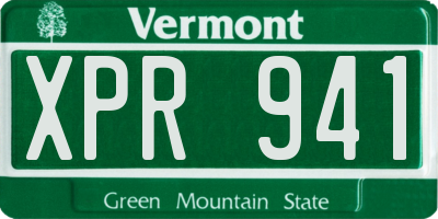 VT license plate XPR941