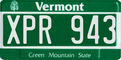 VT license plate XPR943