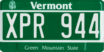 VT license plate XPR944
