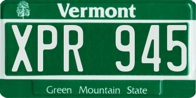 VT license plate XPR945