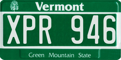 VT license plate XPR946