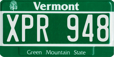 VT license plate XPR948