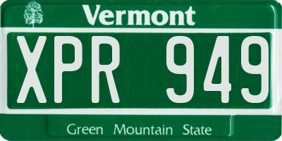 VT license plate XPR949