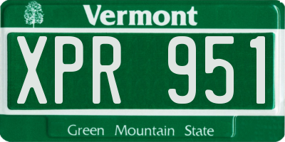 VT license plate XPR951