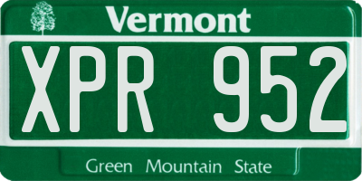 VT license plate XPR952