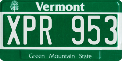 VT license plate XPR953