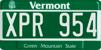 VT license plate XPR954
