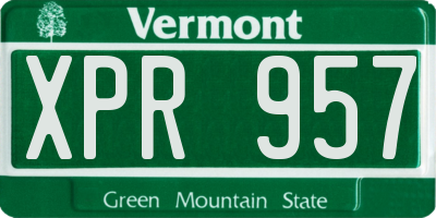 VT license plate XPR957