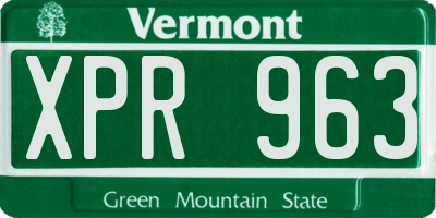 VT license plate XPR963