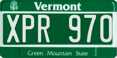 VT license plate XPR970