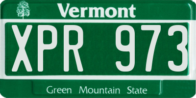 VT license plate XPR973