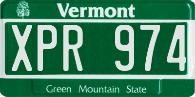 VT license plate XPR974