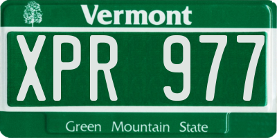 VT license plate XPR977