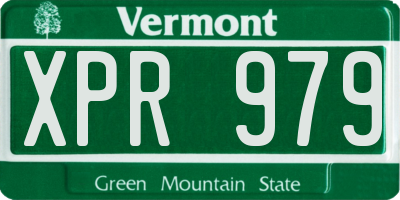 VT license plate XPR979