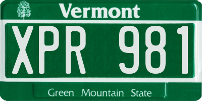VT license plate XPR981
