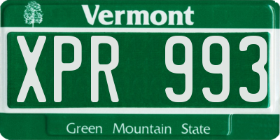 VT license plate XPR993