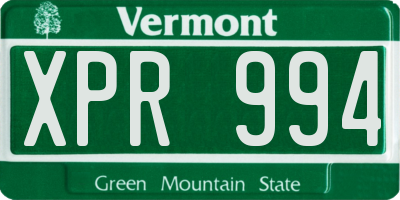 VT license plate XPR994