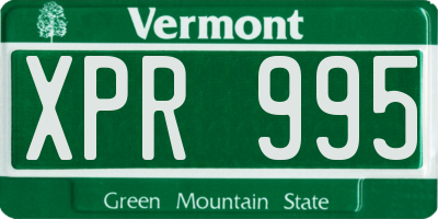 VT license plate XPR995