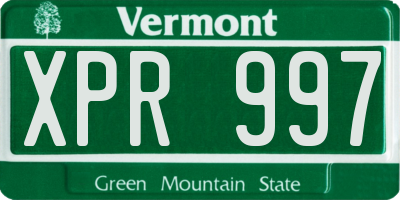 VT license plate XPR997