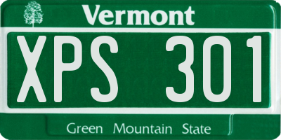VT license plate XPS301
