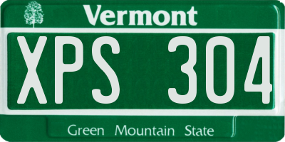 VT license plate XPS304