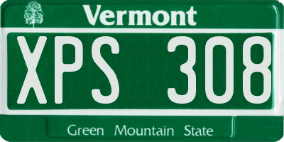 VT license plate XPS308