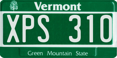 VT license plate XPS310