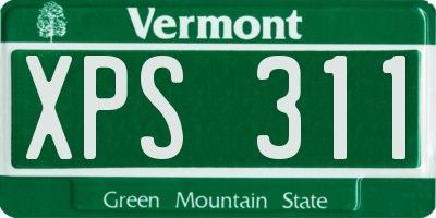 VT license plate XPS311