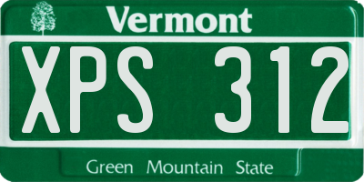 VT license plate XPS312