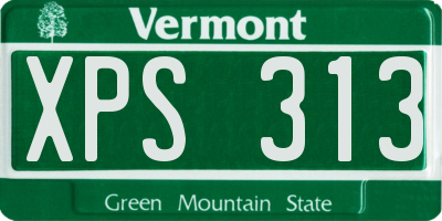 VT license plate XPS313