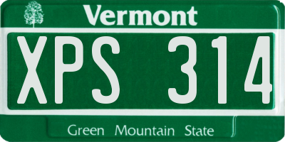 VT license plate XPS314