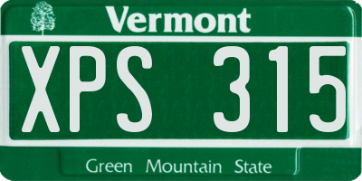 VT license plate XPS315