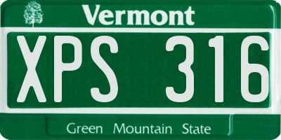 VT license plate XPS316