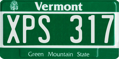 VT license plate XPS317