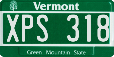 VT license plate XPS318