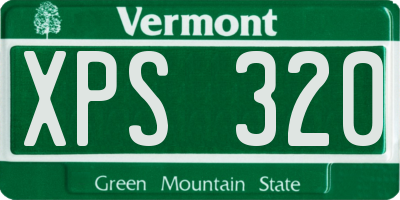 VT license plate XPS320